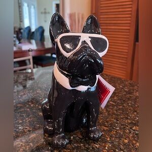 NWT Black French Bulldog Frenchie Pug Treat/Cookie Jar Canister